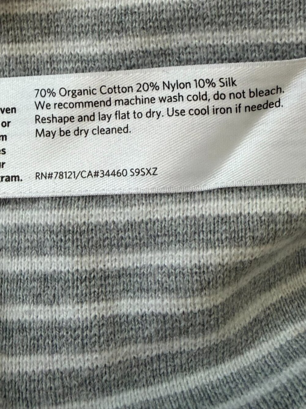 Eileen Fisher Fine Organic Cotton Silk Round Neck Striped Boxy Pullover Gray XL - Picture 6 of 10